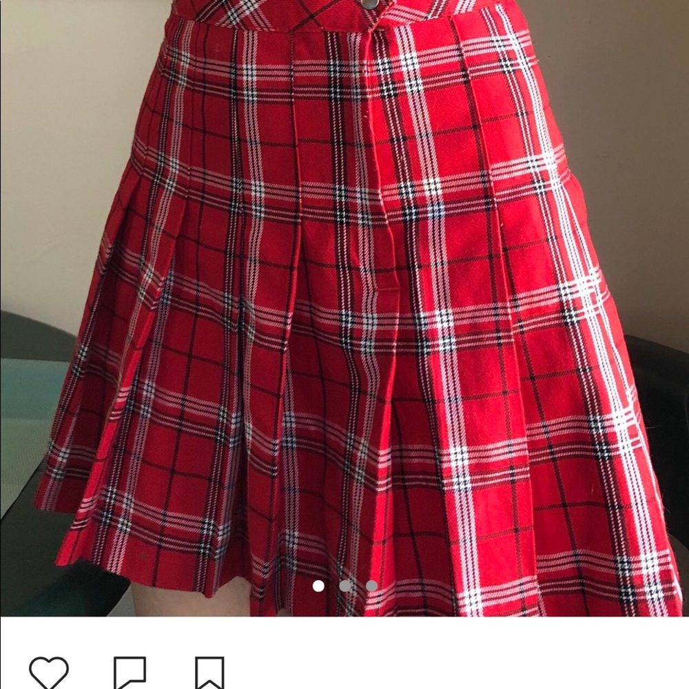H&M red plaid Aline skirt size small